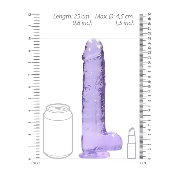 RealRock - realistische dildo transparant - paars 22cm