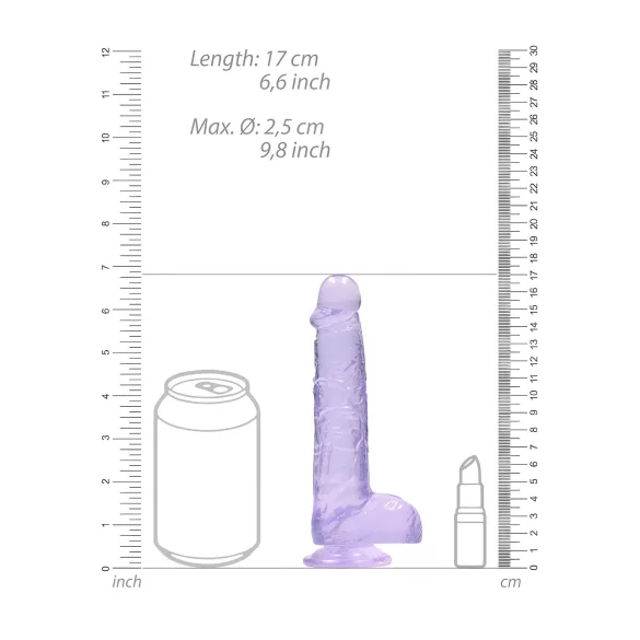 RealRock - doorzichtige realistische dildo - paars - 15 cm