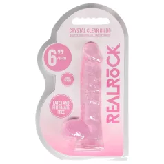 RealRock - realistische dildo - transparant roze - 15cm