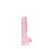 REALROCK - transparante realistische dildo - roze (15 cm)