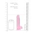 REALROCK - transparante realistische dildo - roze (15 cm)