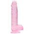 REALROCK - transparante realistische dildo - roze (15 cm)