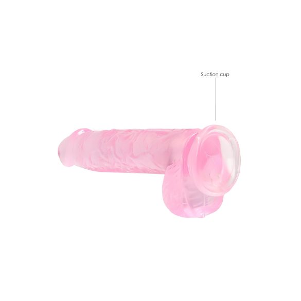 RealRock - realistische dildo - transparant roze - 15cm