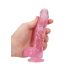 REALROCK - transparante realistische dildo - roze (15 cm)