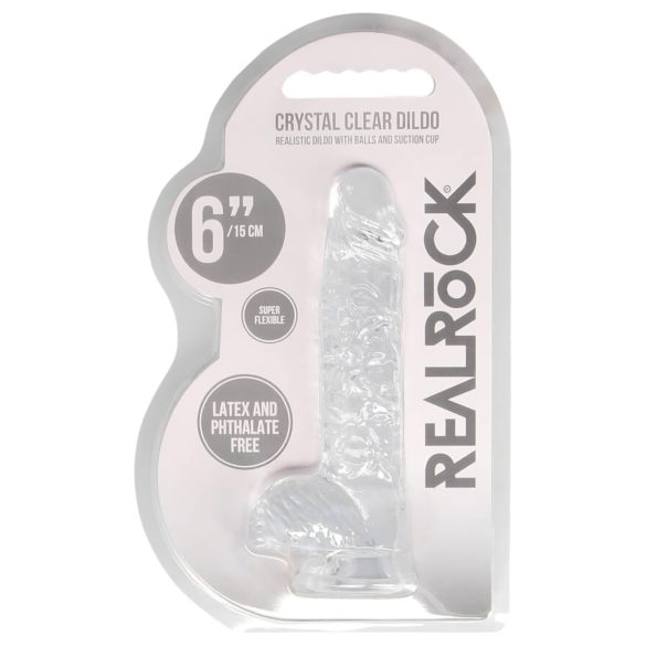 REALROCK - doorzichtige realistische dildo - transparant (15cm)