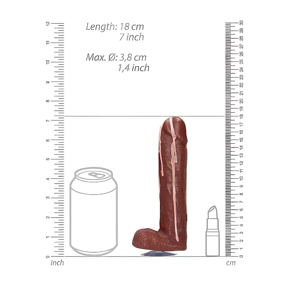 Dicky Cum - penis zeep met ballen - bruin - 250g