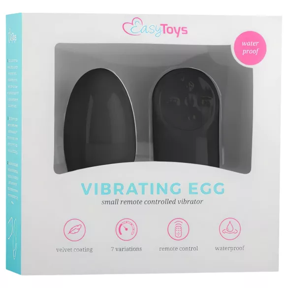 Easytoys - Vibrerend eitje met afstandsbediening - 7 standen - Zwart