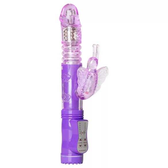Easytoys Butterfly - vibrator met rotatie en stootfunctie - siliconen - paars