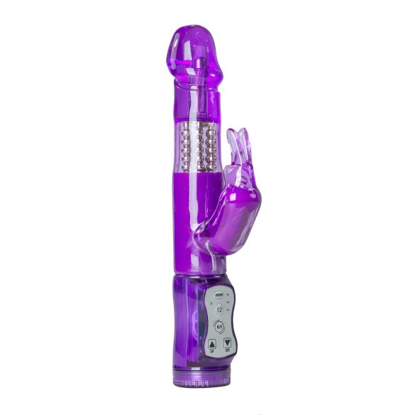 Easytoys Konijn - roterende kralen, clitorisstimulerende vibrator (paars)