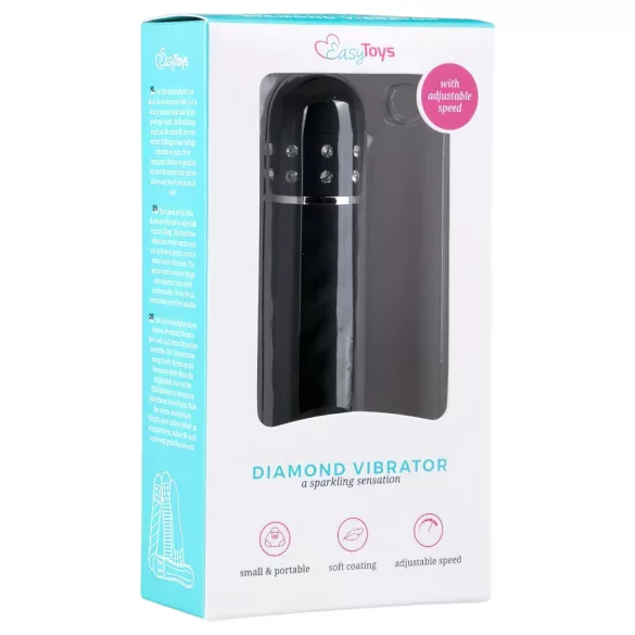 Easytoys Diamond Twirled - vibrator staaf - gedraaid design - zwart