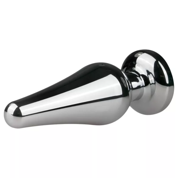 Easytoys Metal No.11 - anale plug met roze steen - zilver - 3,5 cm