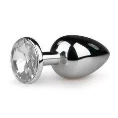 Easytoys - metalen buttplug - zilver wit
