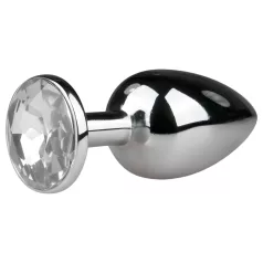 EasyToys - metalen anale plug (zilver-wit)