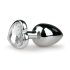 Easytoys Metaal No.2 - Anale Plug met Hartvormige Steen (Zilver-Wit)