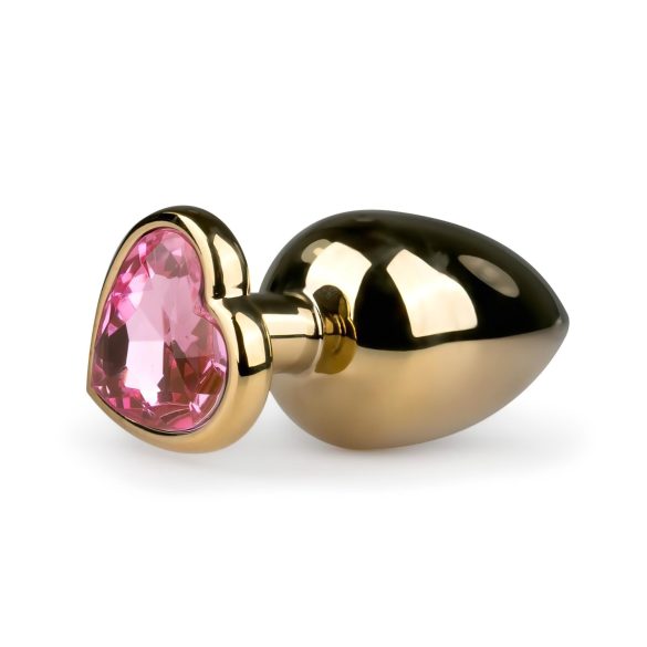Easytoys Metaal Nr. 8 - anale plug met hartvormige basis - goud-roze (3,5 cm)