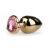 Easytoys Metaal Nr. 8 - anale plug met hartvormige basis - goud-roze (3,5 cm)