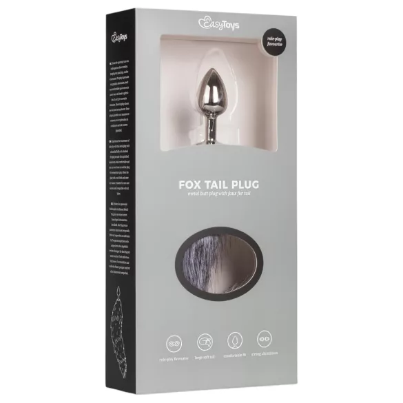Easytoys Fox NO5 - metalen buttplug met vossenstaart - zilver