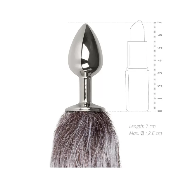 Easytoys Fox NO5 - metalen buttplug met vossenstaart - zilver