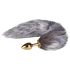 Easytoys Fox NO5 - metalen anale plug met vossenstaart (goud-zilver)
