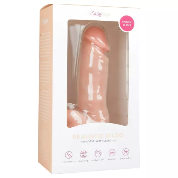 Easytoys - dildo met zuignap en ballen - 17,5 cm - huidkleur