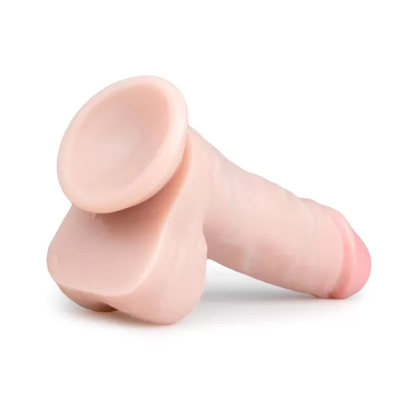 Easytoys - dildo met zuignap en ballen - 17,5 cm - huidkleur