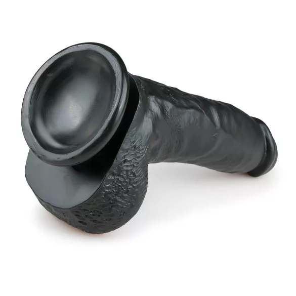 Easytoys - dildo met zuignap en ballen - 20cm - zwart