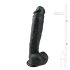 Easytoys - Grote Zwarte Dildo met zuignap en ballen (26,5 cm)