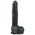 Easytoys - grote dildo met zuignap en balletjes (29,5cm) - zwart