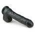 Easytoys - grote dildo met zuignap en testikels (29,5 cm) - zwart