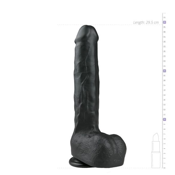 Easytoys - grote dildo met zuignap en balletjes (29,5cm) - zwart