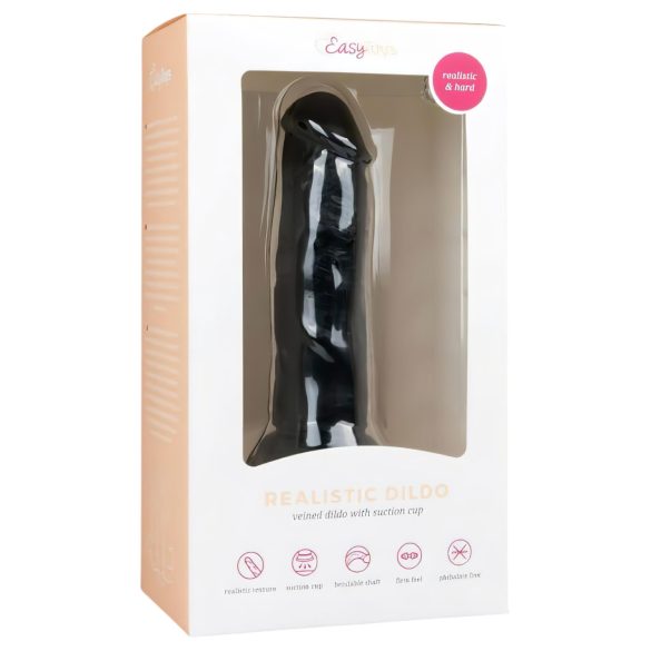 Easytoys - Realistische zuignap dildo (15,5 cm) - zwart