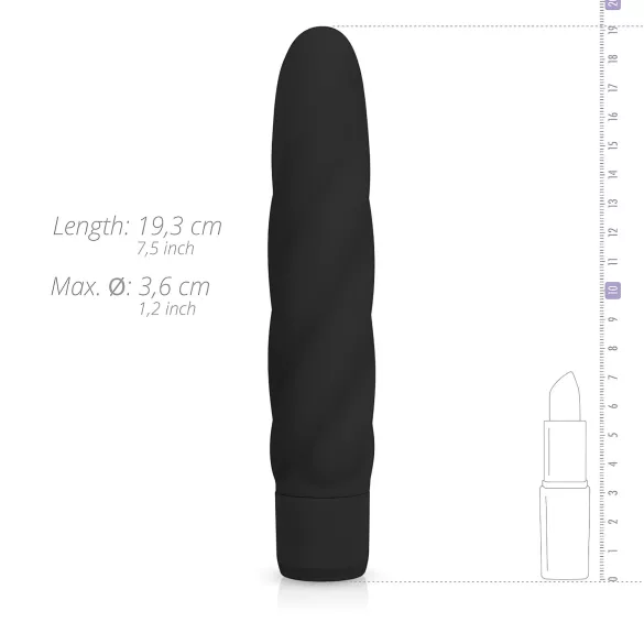 Easytoys Power Vibe - vibrator staaf - getwist - siliconen zwart