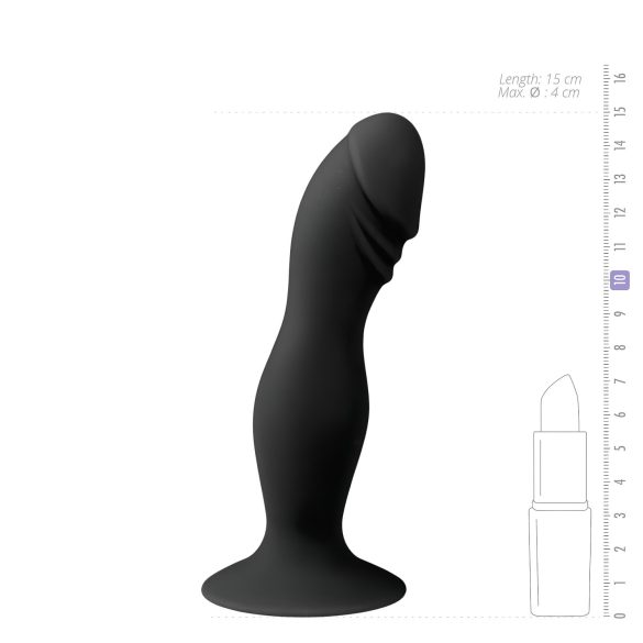 Easytoys - zwarte eikelzuignap dildo