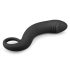 EasyToys Gebogen Dong - siliconen anale dildo (zwart)