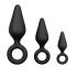 Easytoys - anale plug set met ringen - 3 stuks (zwart)