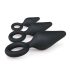 Easytoys - anale plug set met ringen - 3 stuks (zwart)