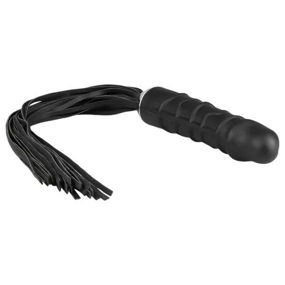 Easytoys - Flogger zweep en dildo - 2-in-1 siliconen - zwart