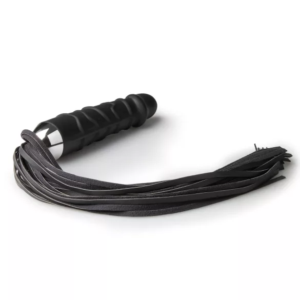 Easytoys - Flogger zweep en dildo - 2-in-1 siliconen - zwart