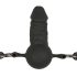 Easytoys - mondknevelaar met interne dildo (zwart)