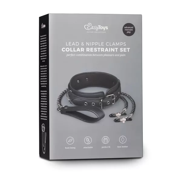 Easytoys - tepelklem set met halsband en riem - 4-delig