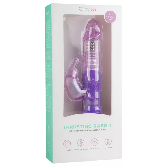 Easytoys Bunny - rabbit vibrator - roterend en stotend - siliconen paars
