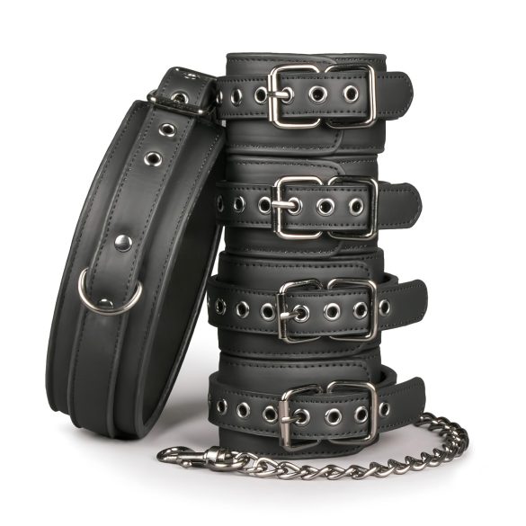 Easytoys - halsband, pols- en enkelboeien set (zwart)