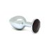 Rimba XS - zwarte metalen anaalplug met steentje (zilver)