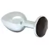 Rimba - buttplug - met zwarte steen - metaal zilver XS