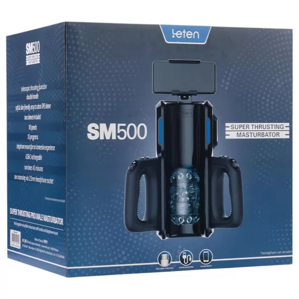 LETEN SM 500 - automatische masturbator met telefoonhouder - zwart