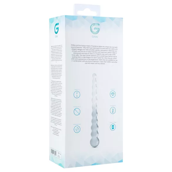 Gildo Glass No. 20 - glazen dildo met ribbels - transparant