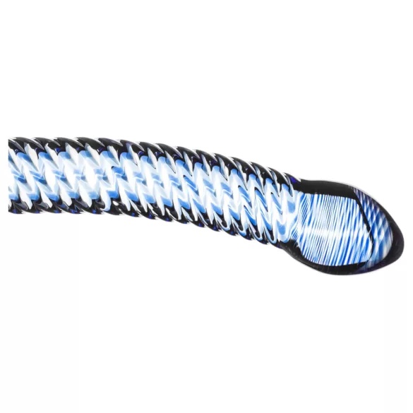 Gildo Glass No. 5 - glazen dildo met spiraal - transparant blauw