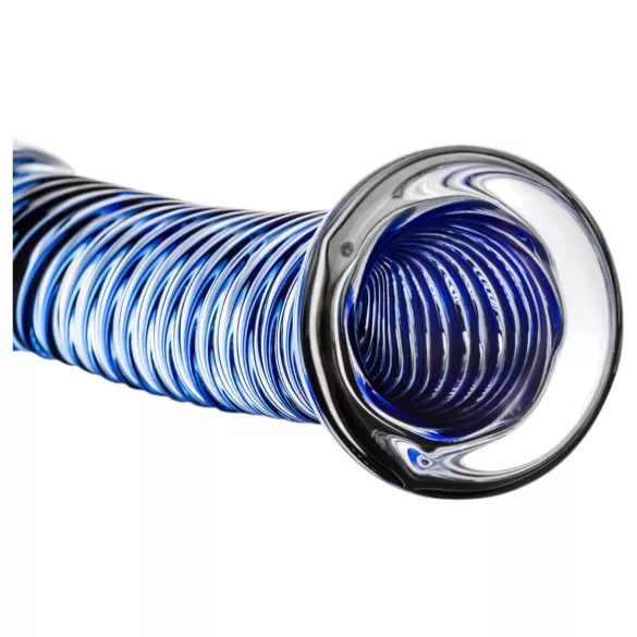 Gildo Glass No. 5 - glazen dildo met spiraal - transparant blauw