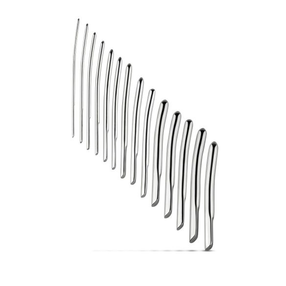 SINNER 174 - gebogen stalen urethra dilator dildo set (14-delig)