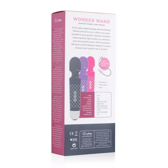 EasyToys - mini wand vibrator - oplaadbaar - paars